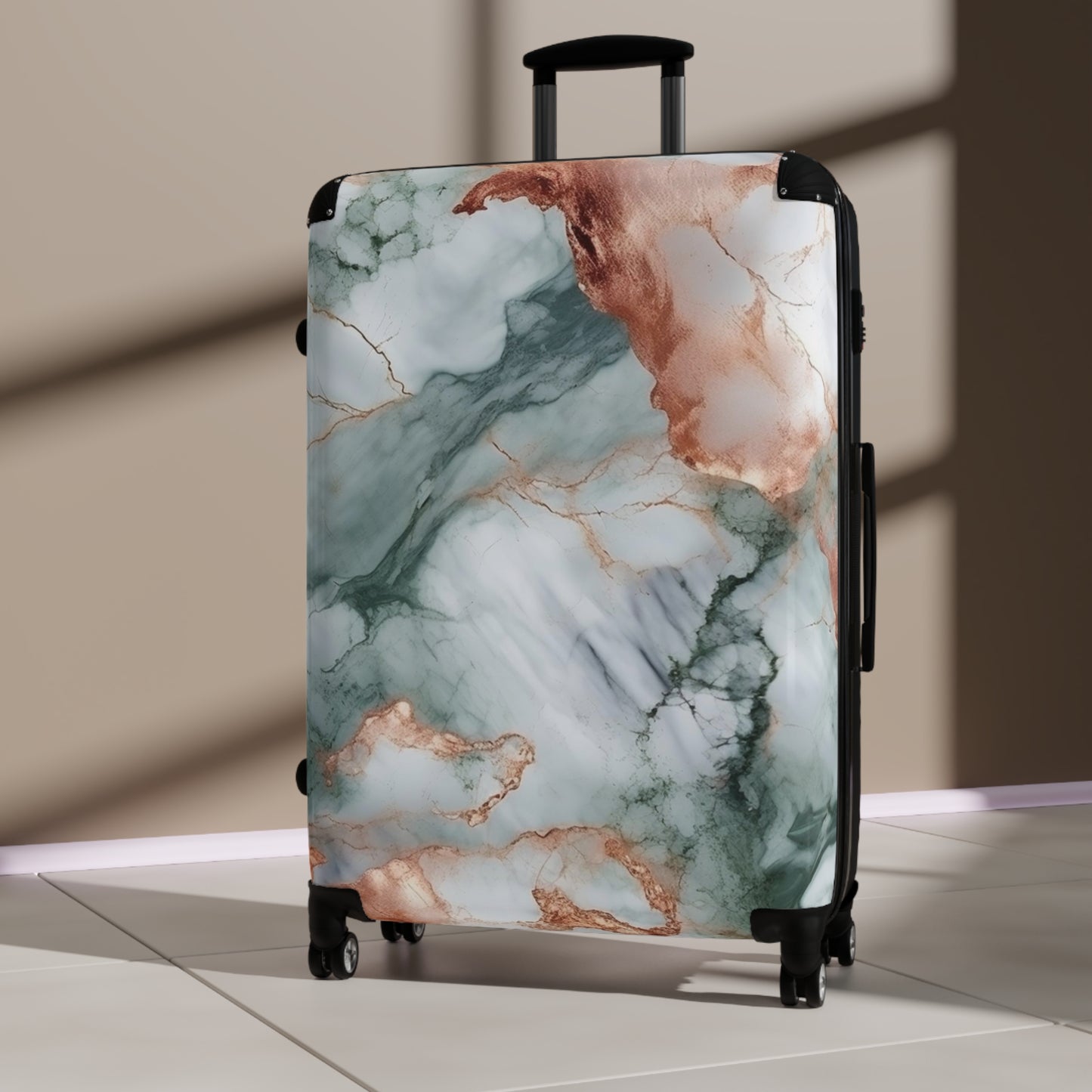 Teal/Gold Marbleized Suitcase