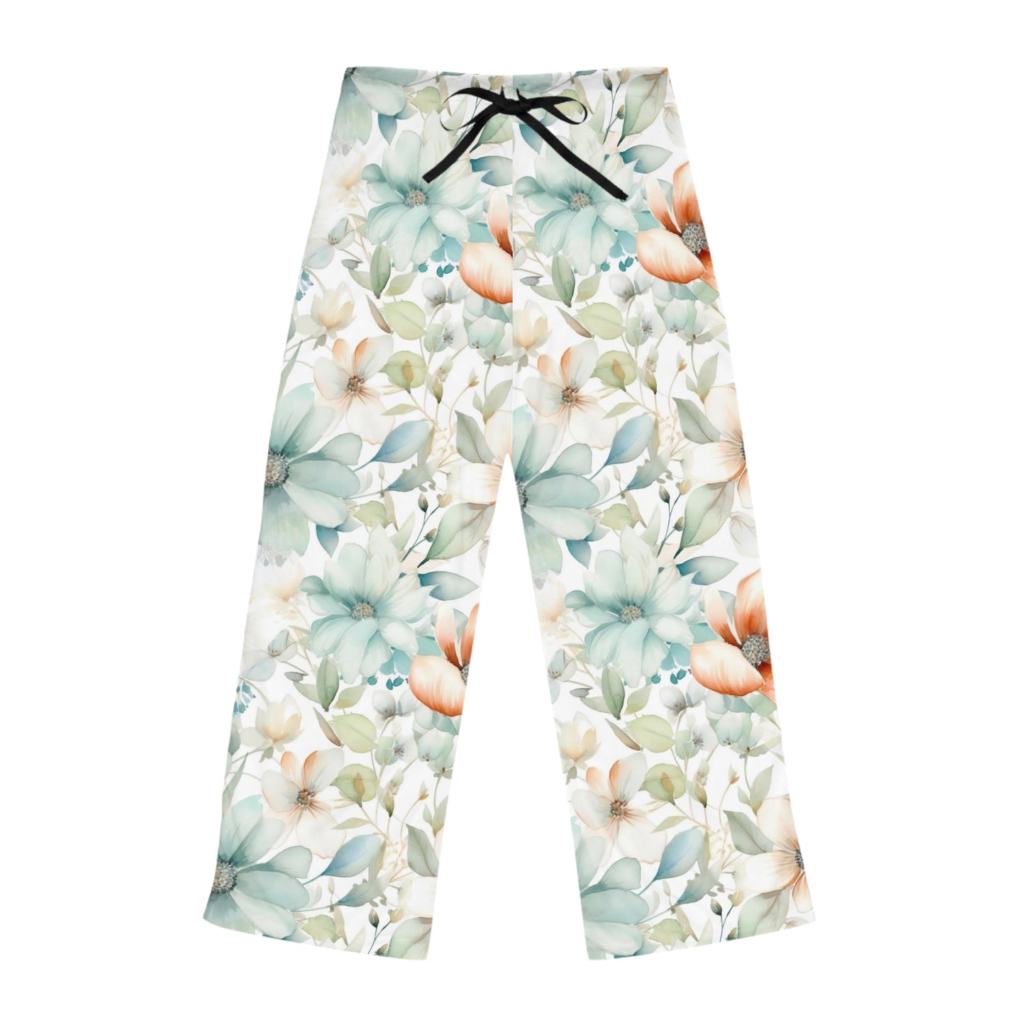 Blue Soft Floral Women's Pajama Pants (AOP)
