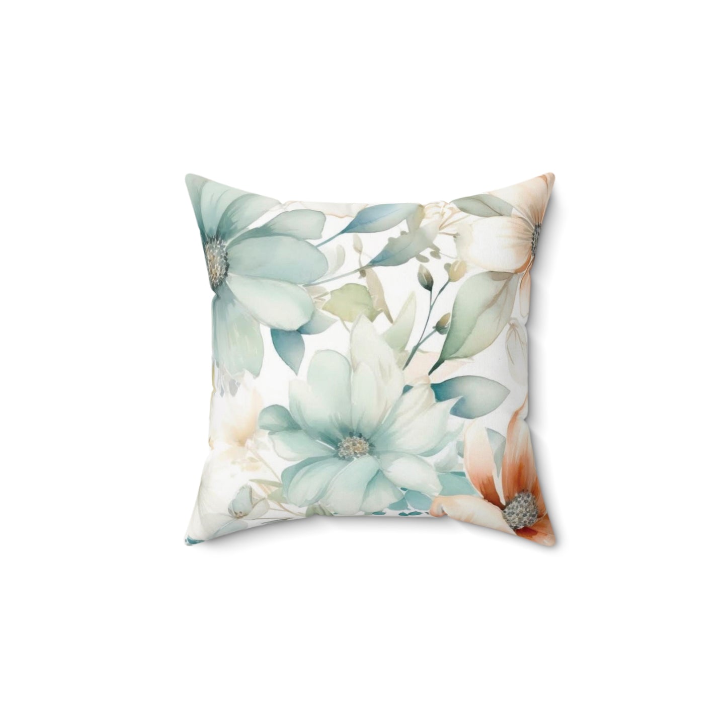 Floral Decor Square Pillow - Charming Botanical Design
