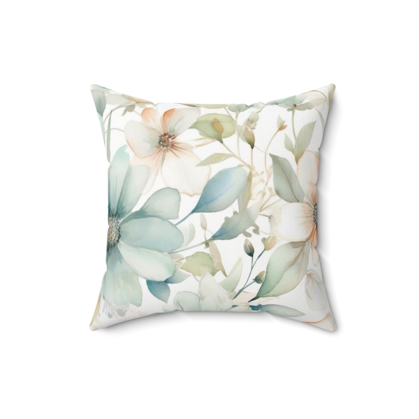 Floral Decor Square Pillow - Charming Botanical Design