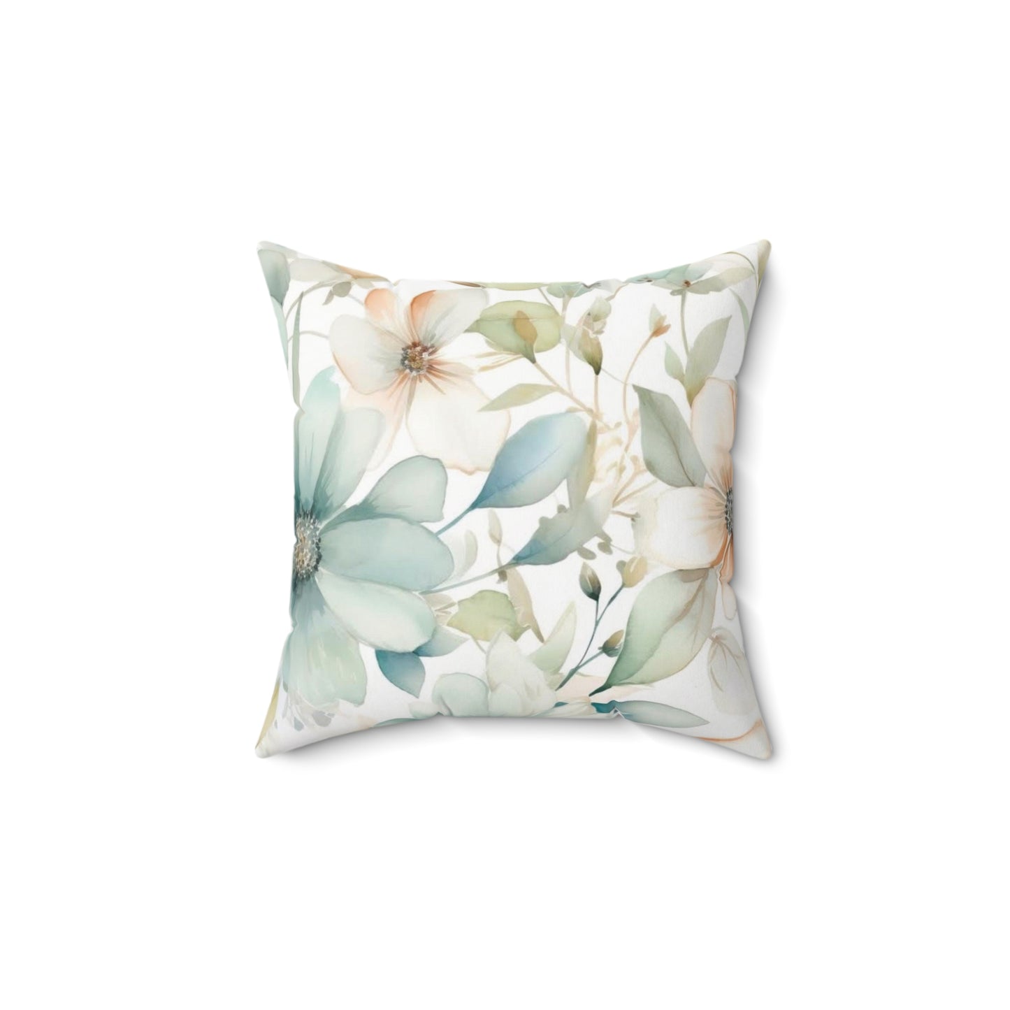 Floral Decor Square Pillow - Charming Botanical Design