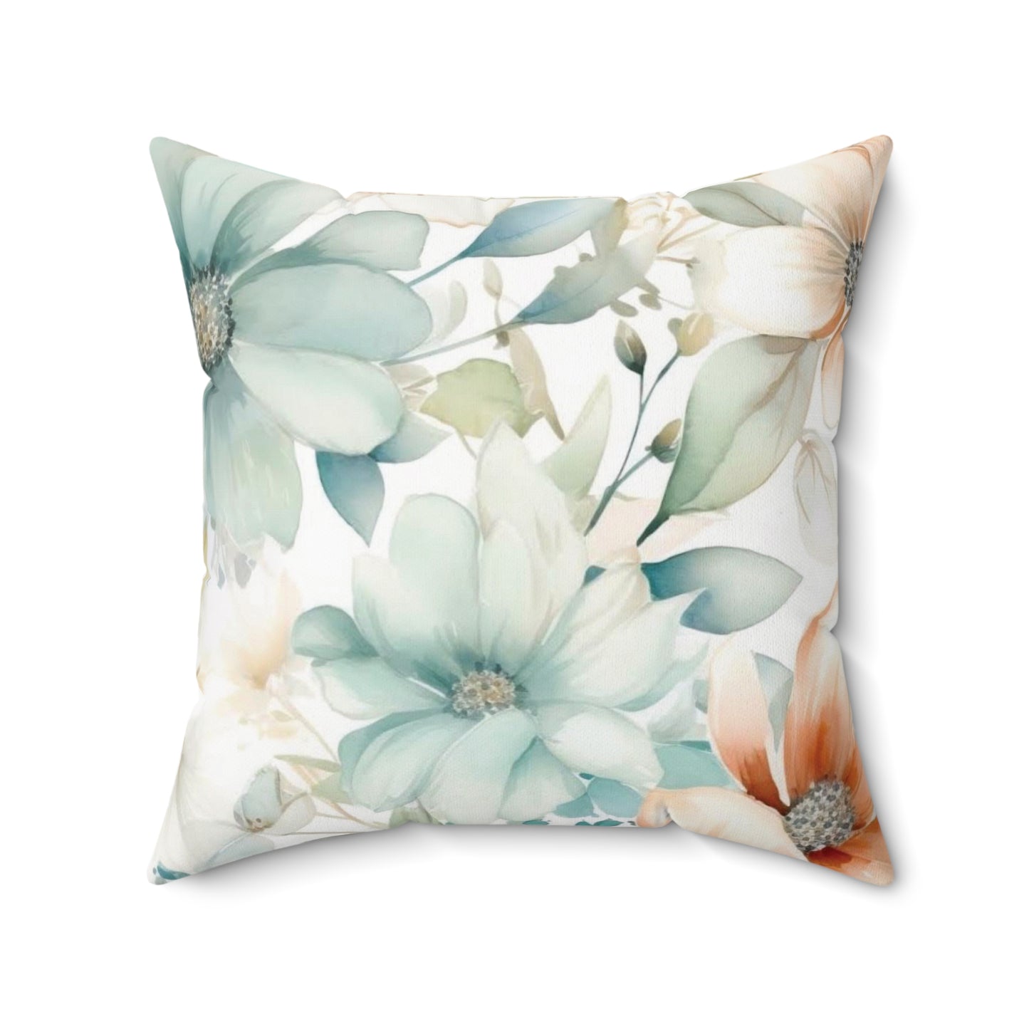 Floral Decor Square Pillow - Charming Botanical Design