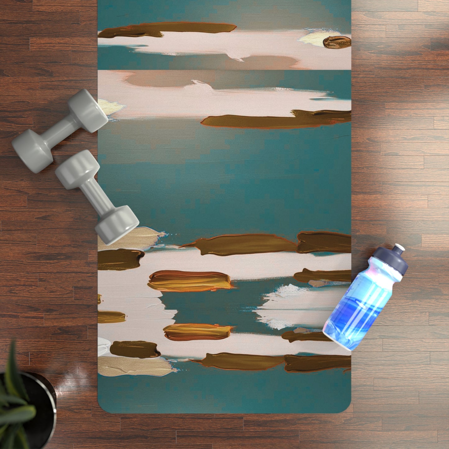 Rubber Yoga Mat- Painted Accents
