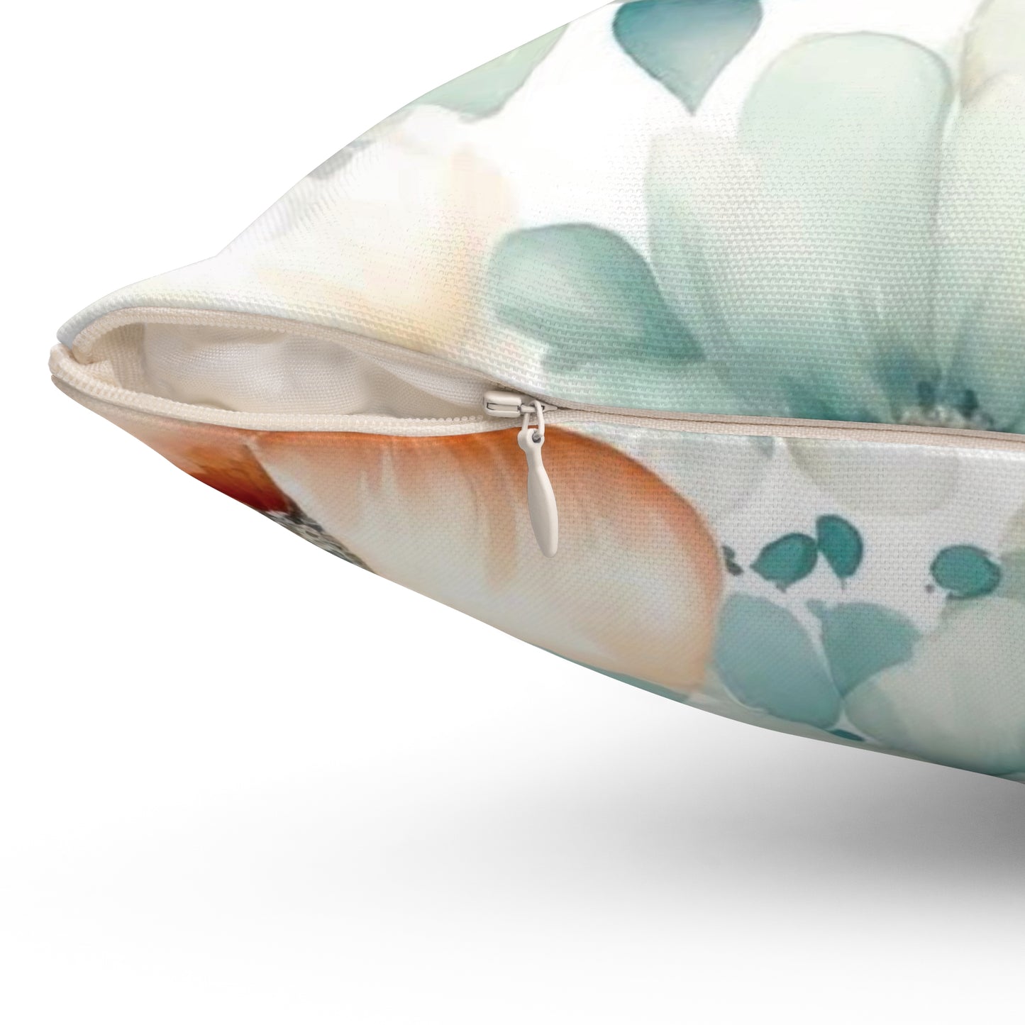 Floral Decor Square Pillow - Charming Botanical Design