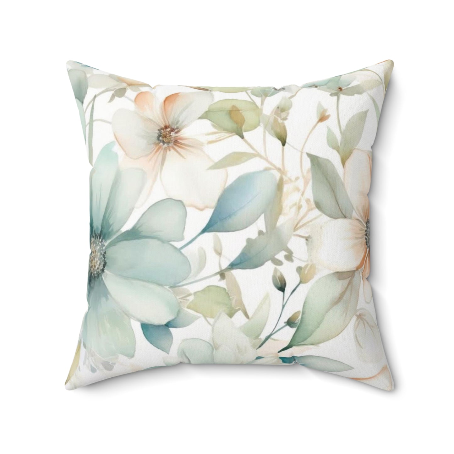 Floral Decor Square Pillow - Charming Botanical Design