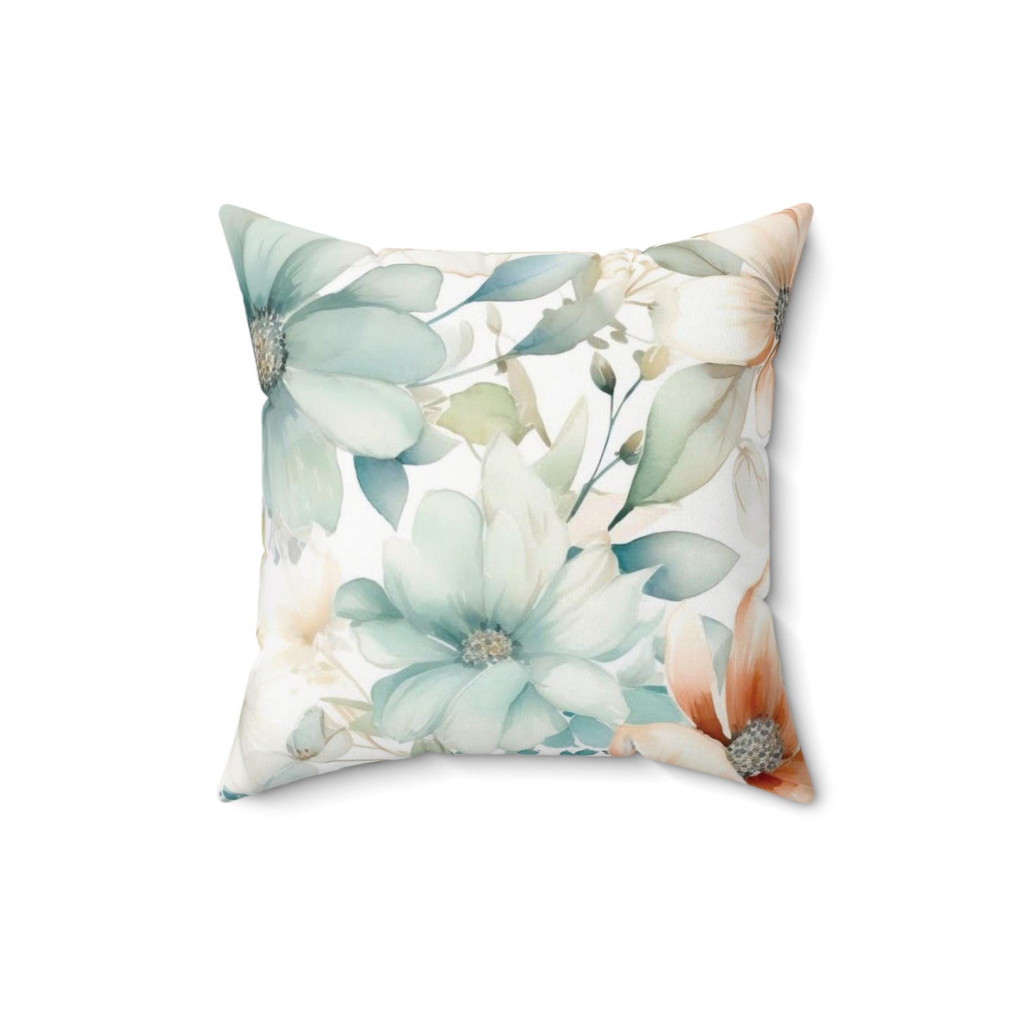 Floral Decor Square Pillow - Charming Botanical Design