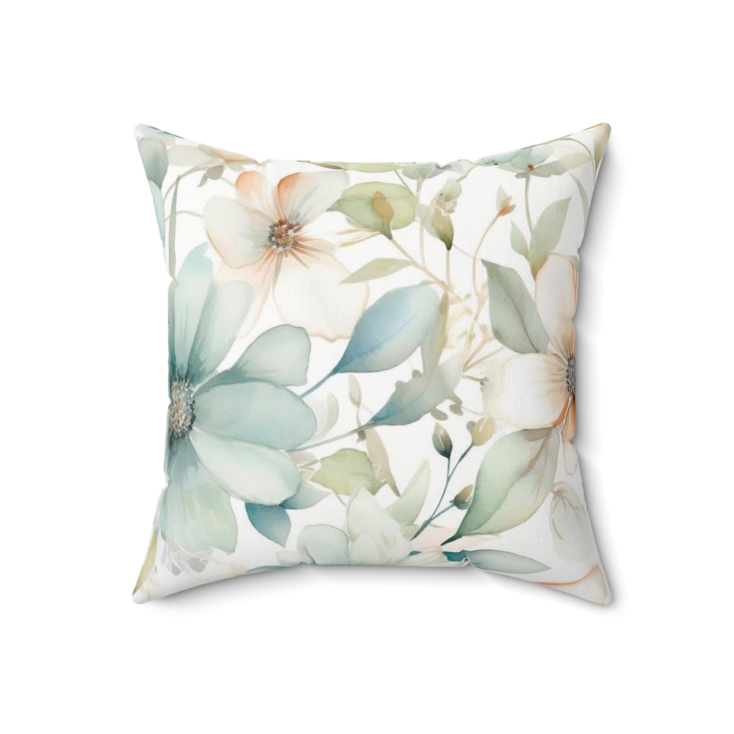 Floral Decor Square Pillow - Charming Botanical Design