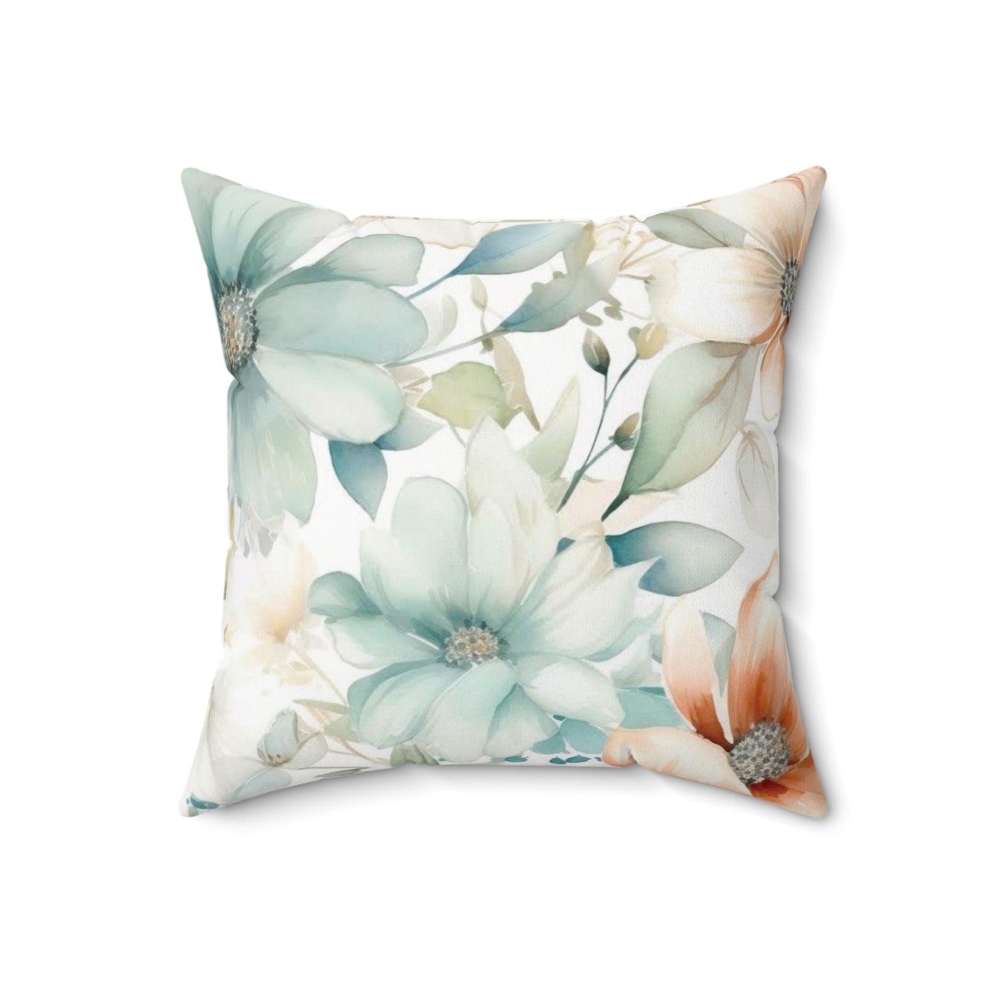 Floral Decor Square Pillow - Charming Botanical Design