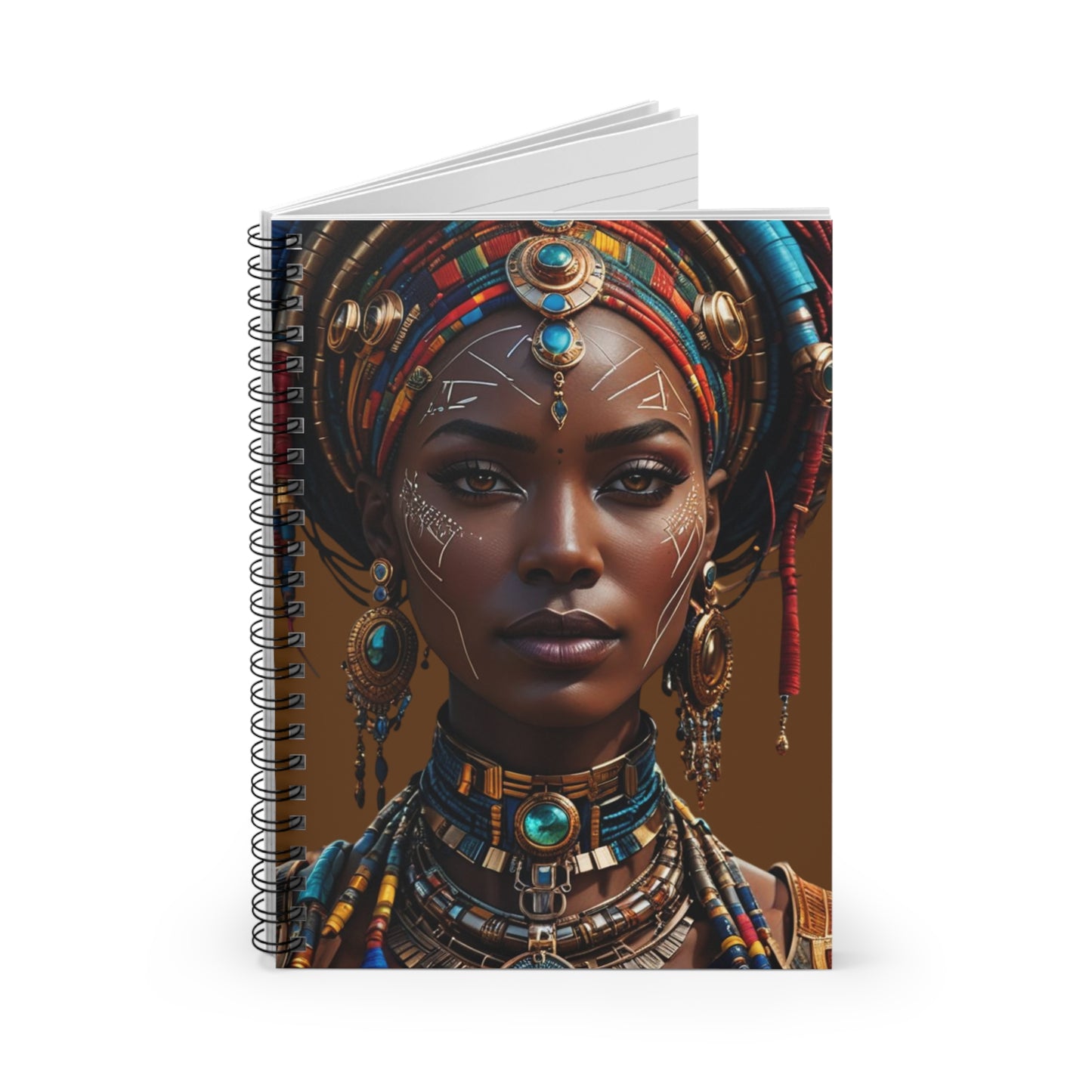 Scorpion Princess - Artistic Spiral Notebook - Ruled Line with Vibrant Cultural Design