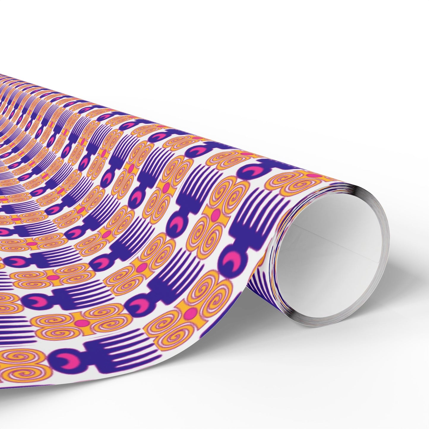Wrapping Paper Roll — Retro Geometric Pink & Purple Pattern
