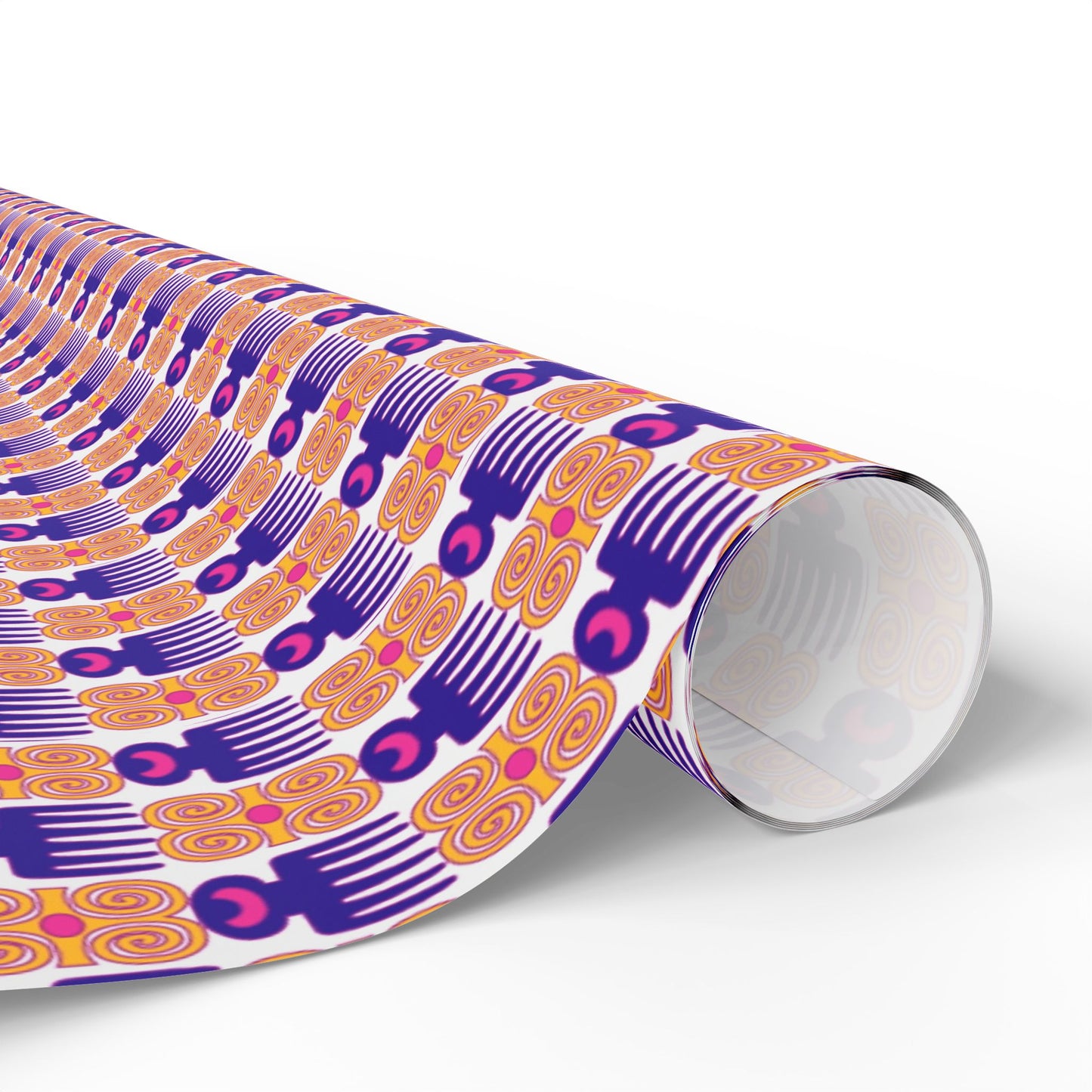 Wrapping Paper Roll — Retro Geometric Pink & Purple Pattern