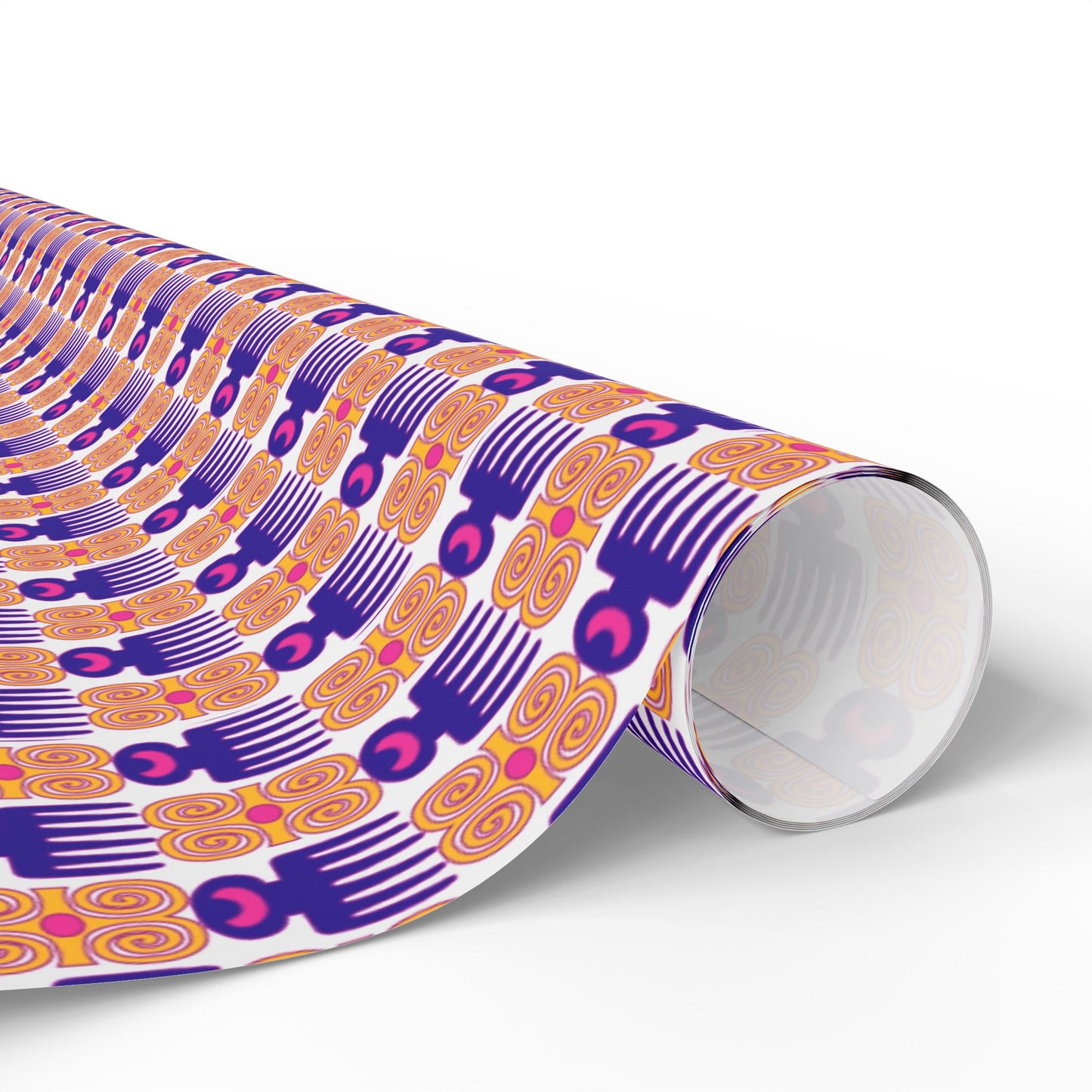 Wrapping Paper Roll — Retro Geometric Pink & Purple Pattern