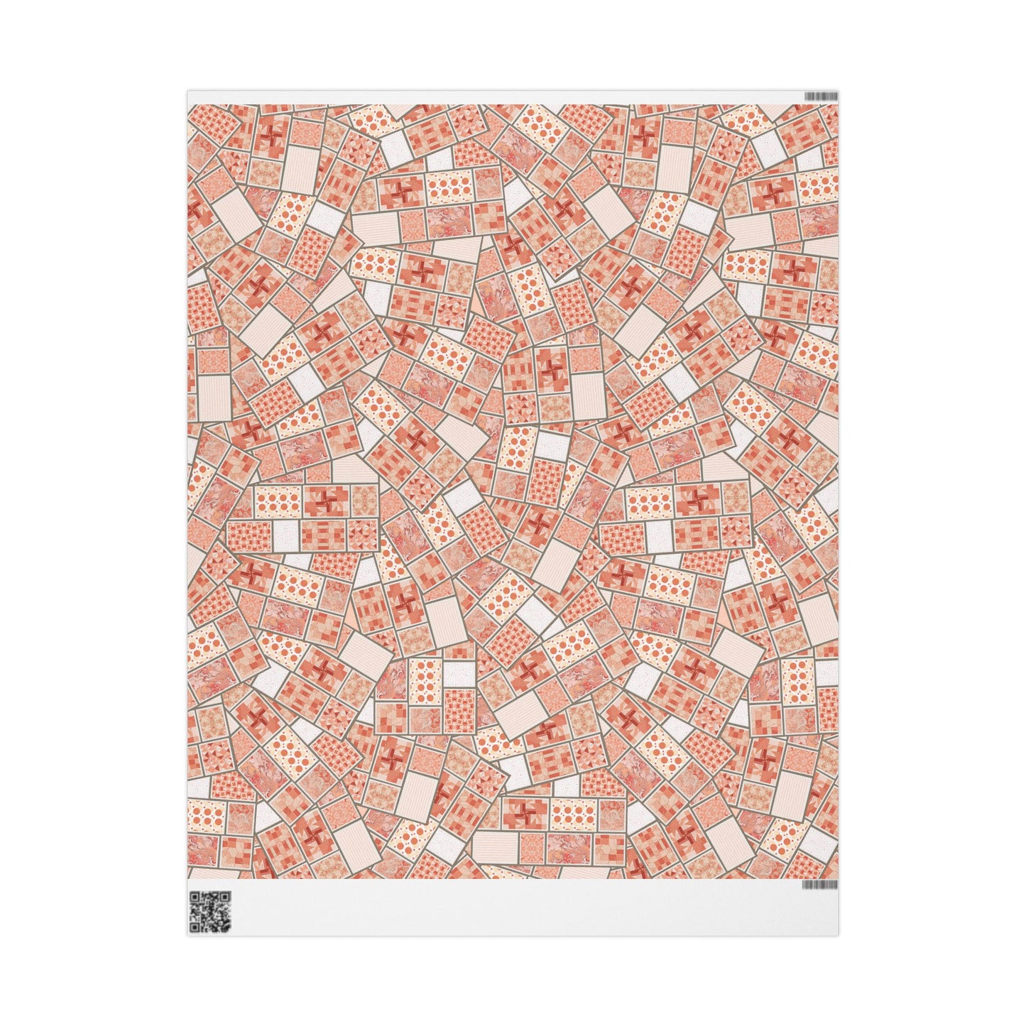 Peach Mosaic Gift Wrap — Abstract Geometric Wrapping Paper Roll