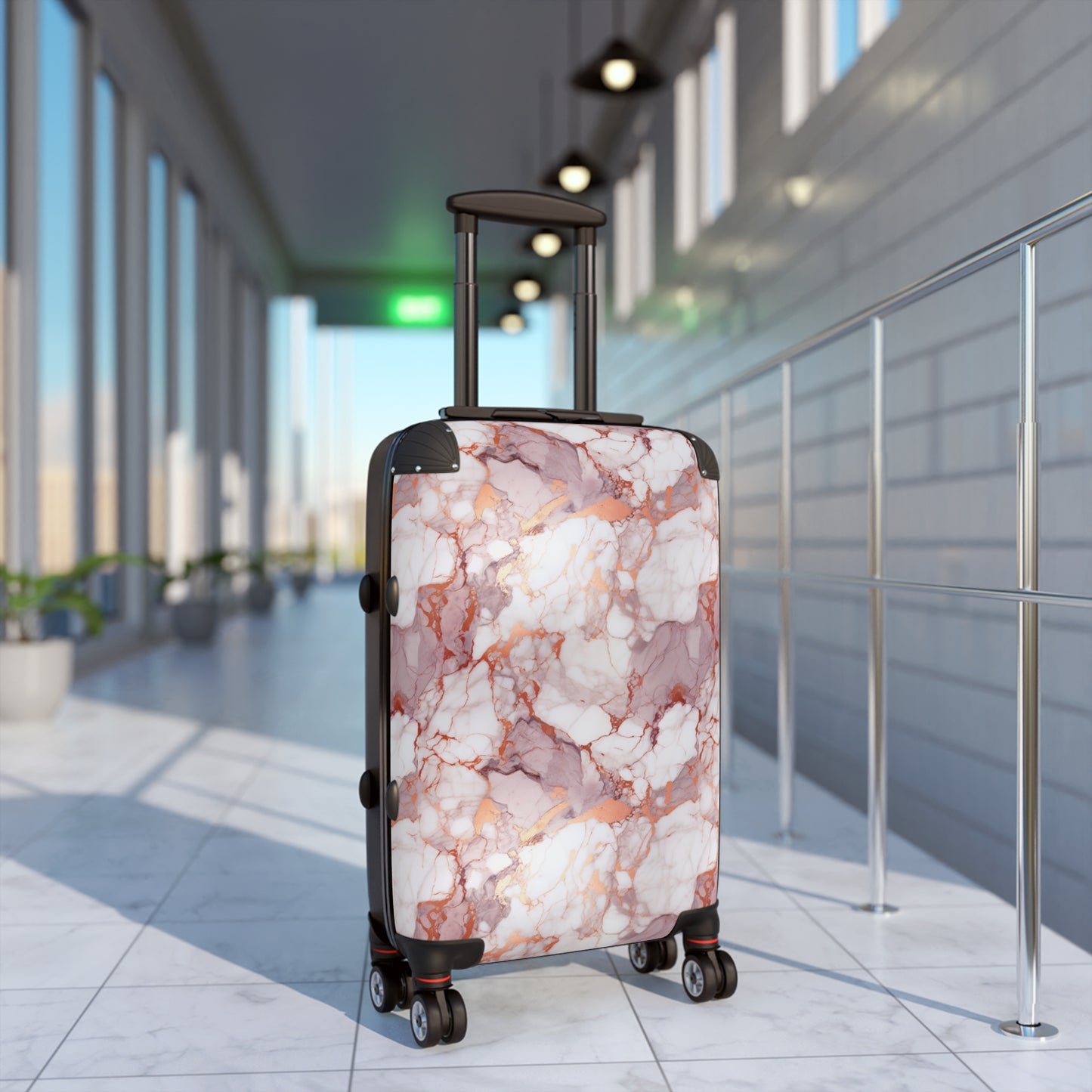 Pink/Gold Marbleized Suitcase