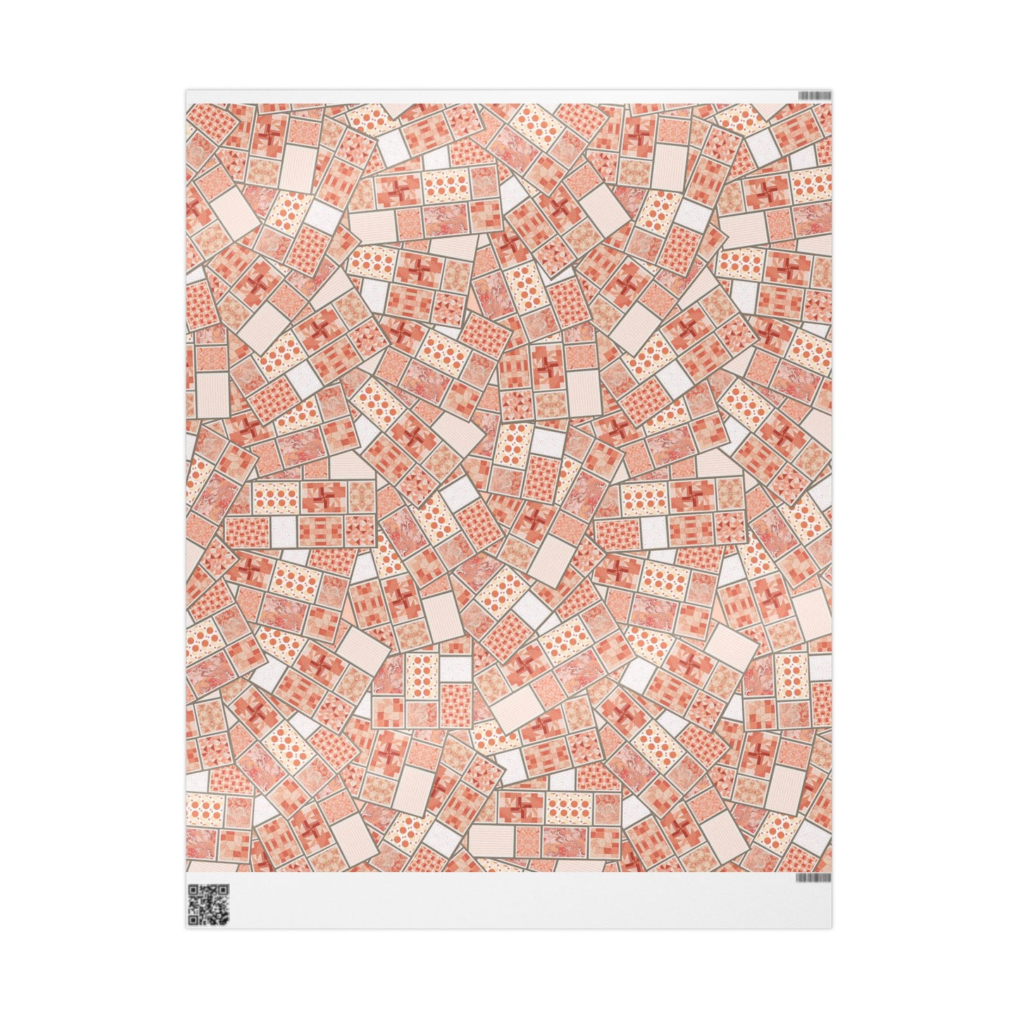 Peach Mosaic Gift Wrap — Abstract Geometric Wrapping Paper Roll