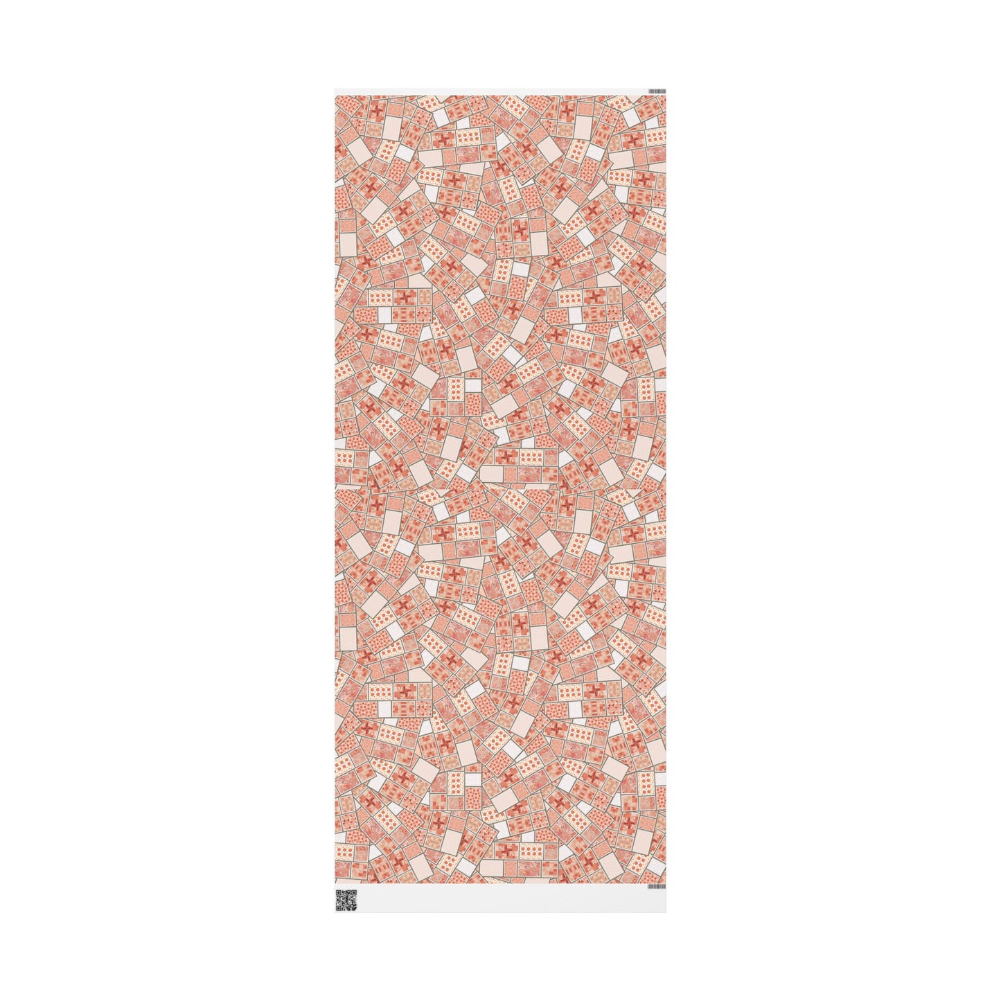 Peach Mosaic Gift Wrap — Abstract Geometric Wrapping Paper Roll