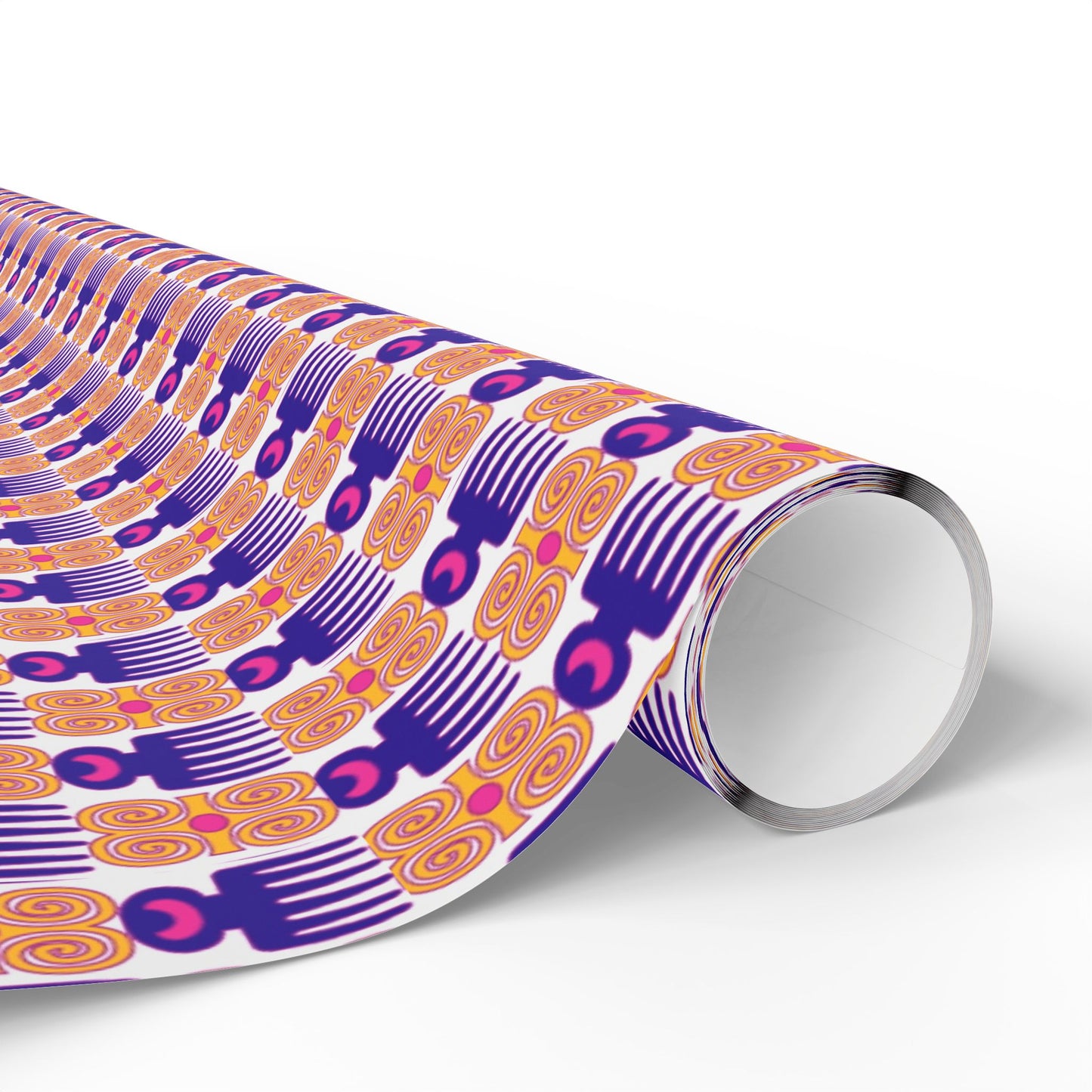 Wrapping Paper Roll — Retro Geometric Pink & Purple Pattern