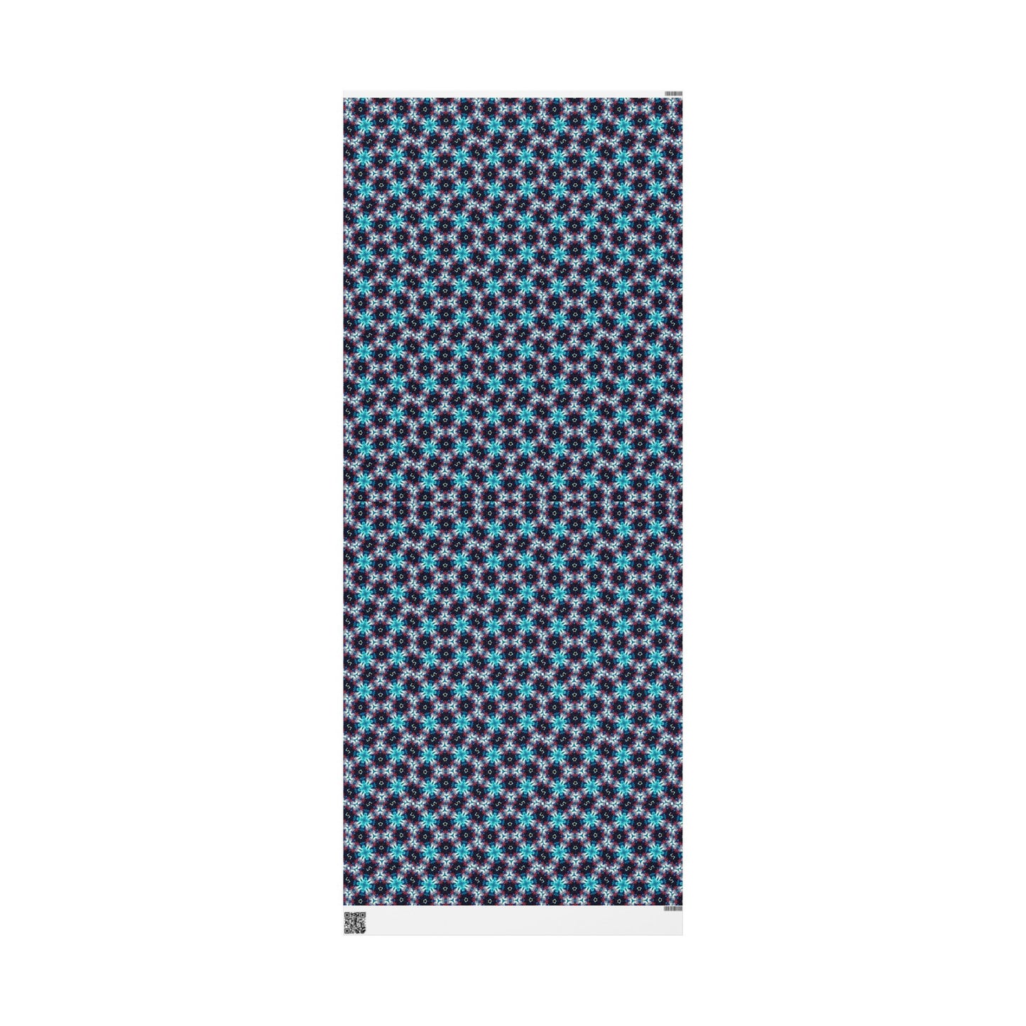 Kaleidoscope Abstract Gift Wrap — Blue Red Geometric Wrapping Paper Roll