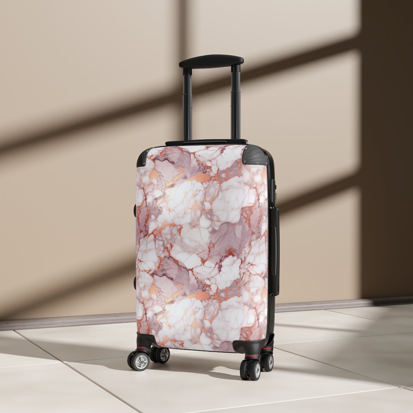 Pink/Gold Marbleized Suitcase