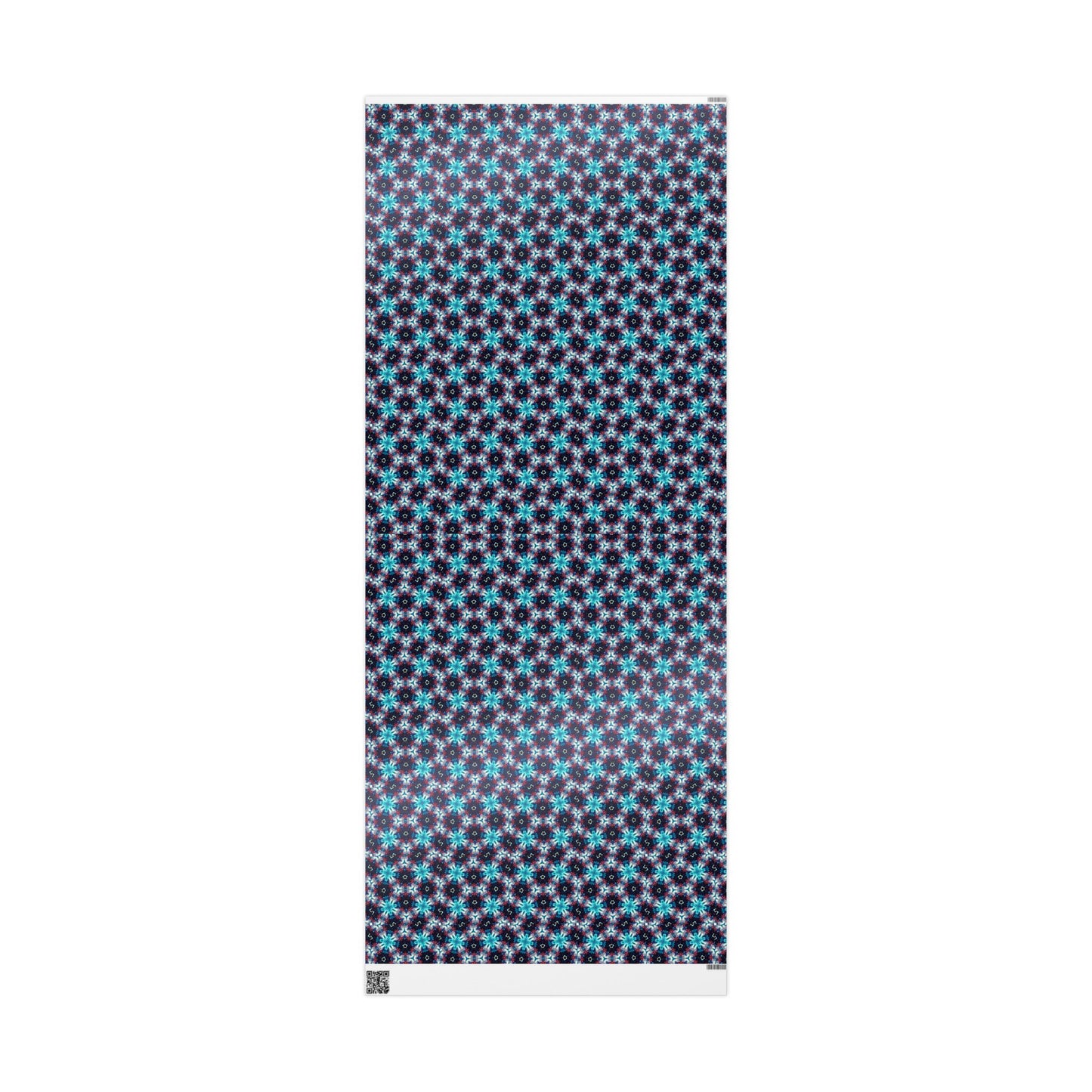 Kaleidoscope Abstract Gift Wrap — Blue Red Geometric Wrapping Paper Roll