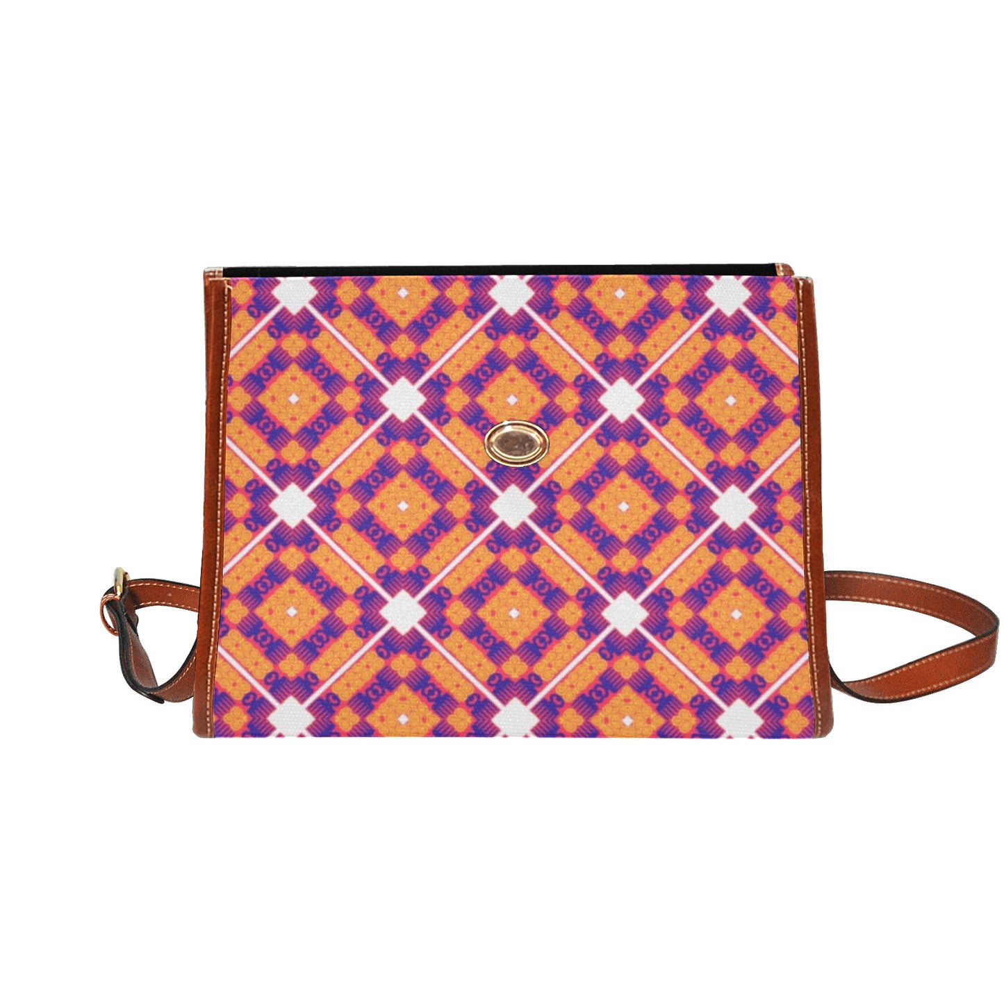 Power and Beauty handbag Waterproof Canvas Bag-Brown (All Over Print) (Model 1641)