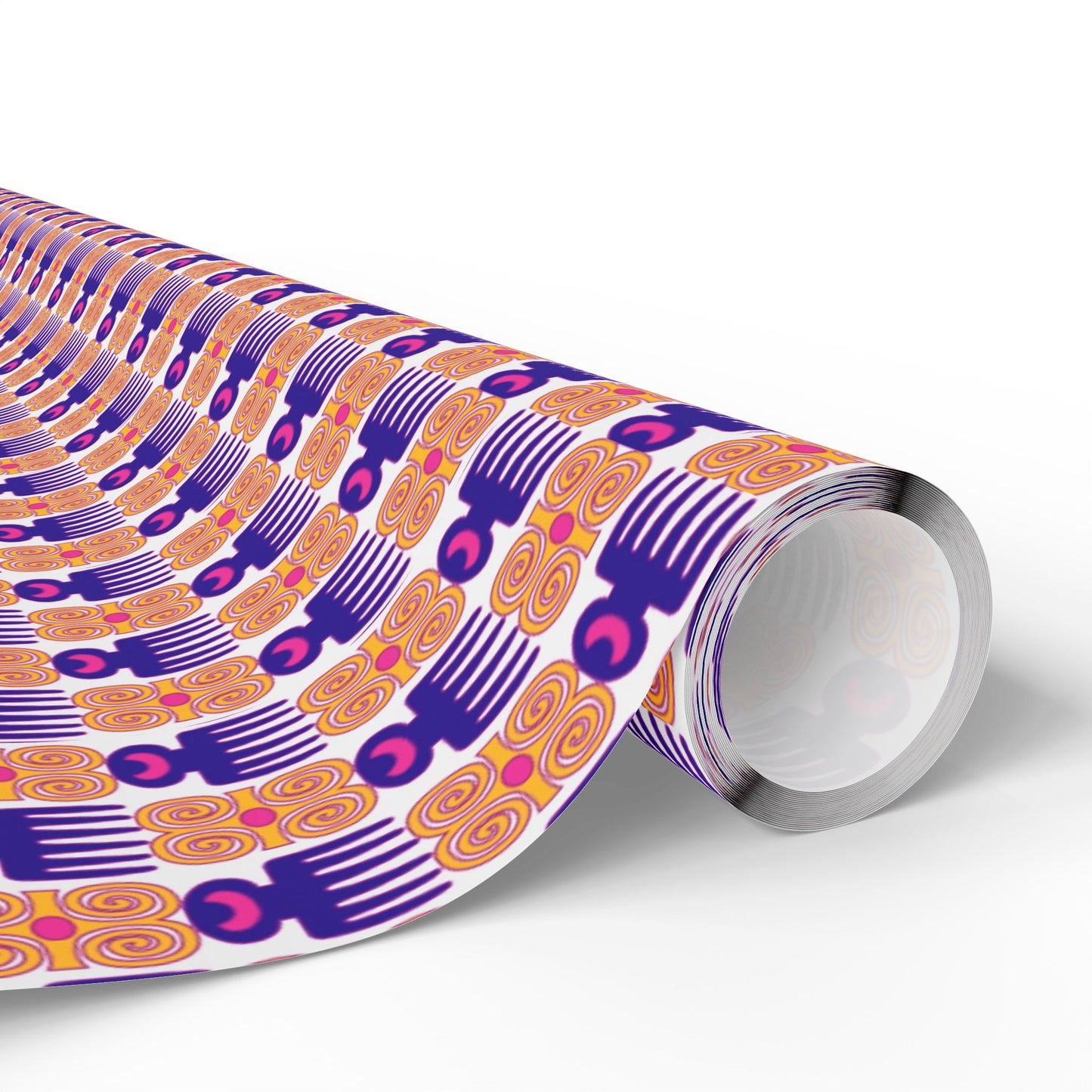 Wrapping Paper Roll — Retro Geometric Pink & Purple Pattern