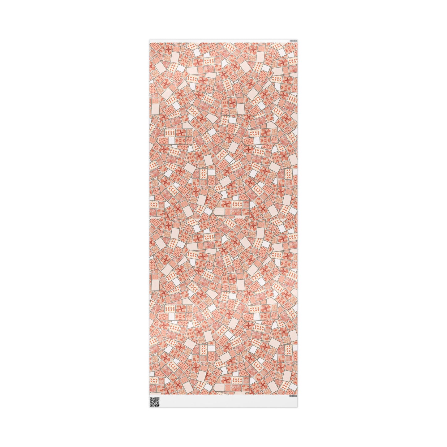Peach Mosaic Gift Wrap — Abstract Geometric Wrapping Paper Roll