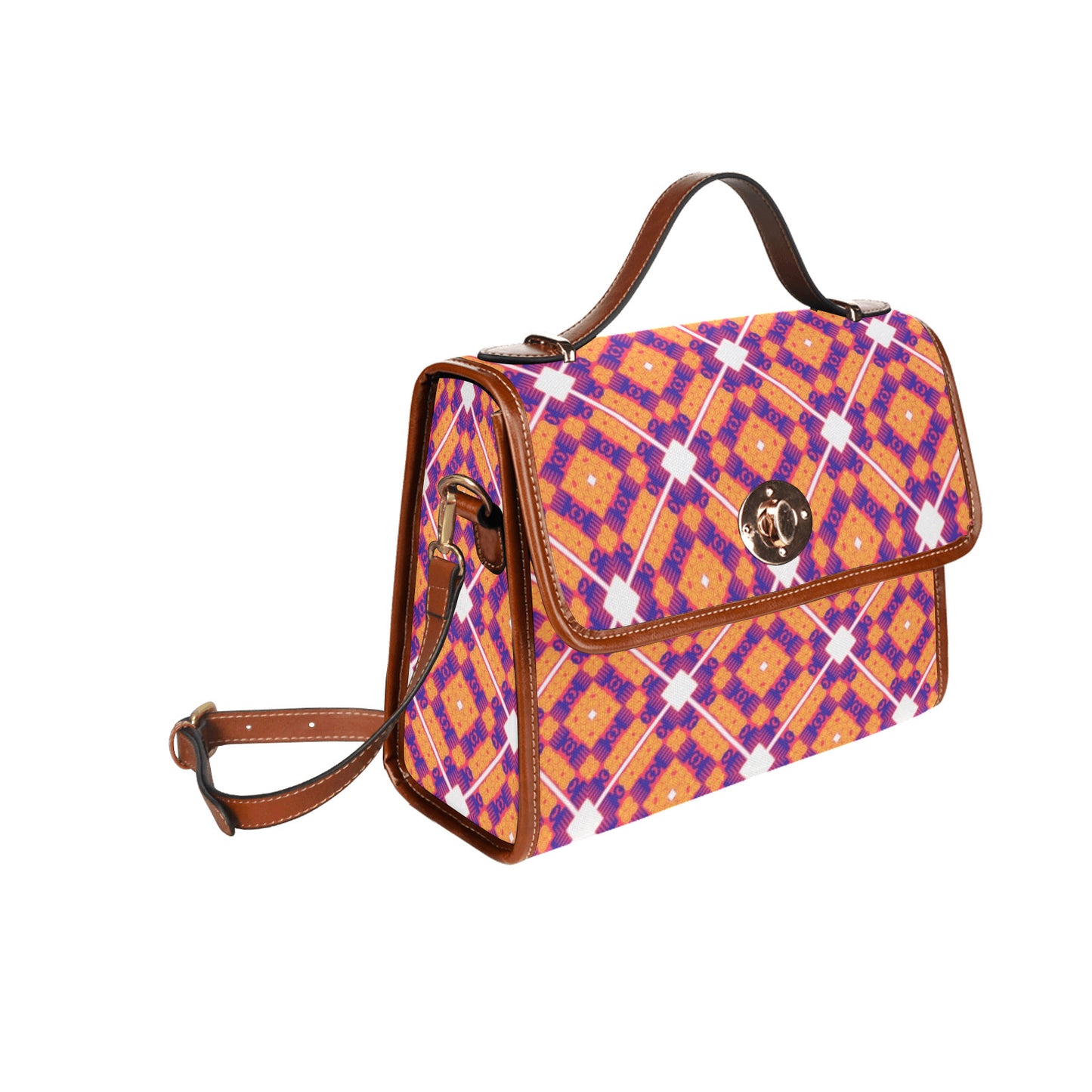Power and Beauty handbag Waterproof Canvas Bag-Brown (All Over Print) (Model 1641)
