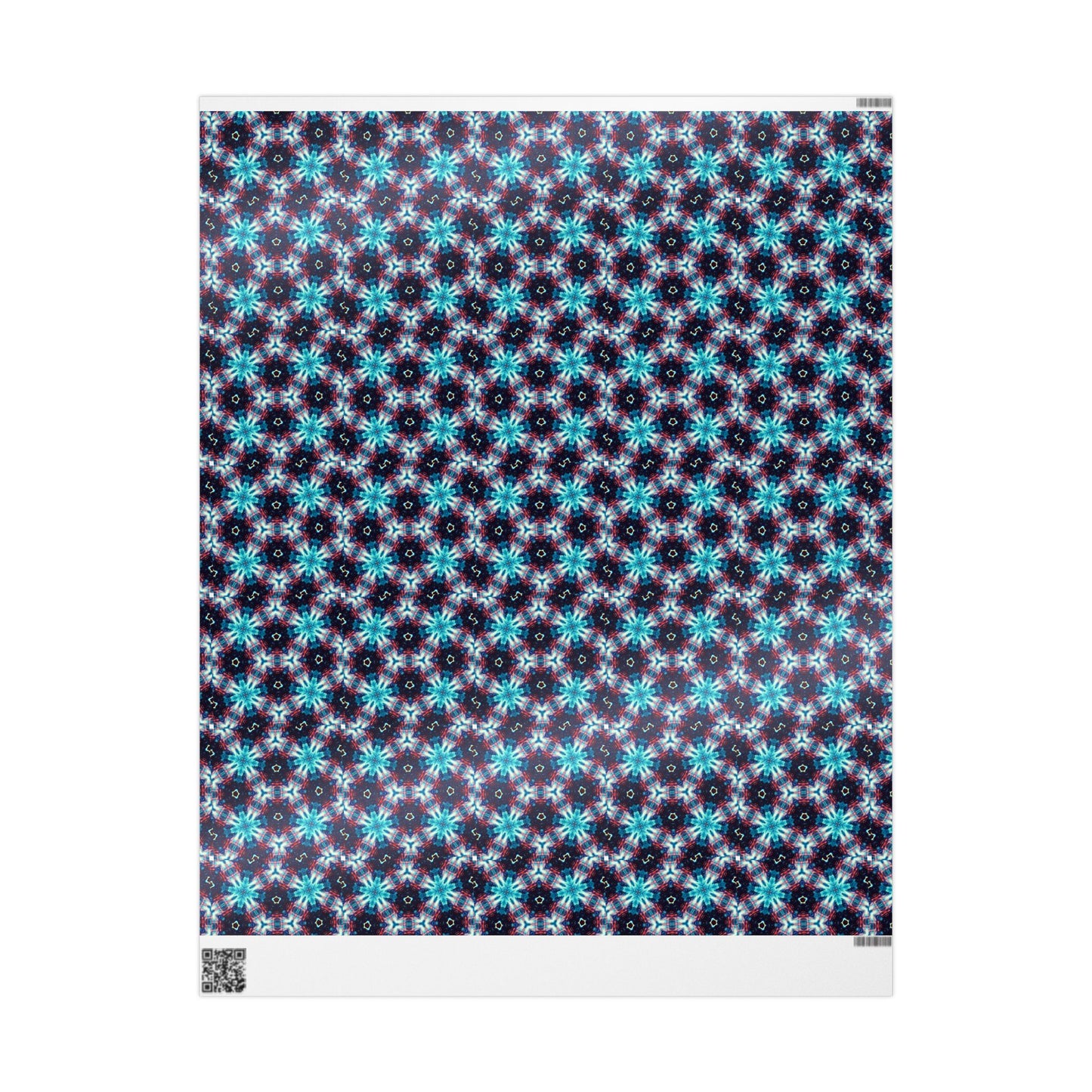 Kaleidoscope Abstract Gift Wrap — Blue Red Geometric Wrapping Paper Roll