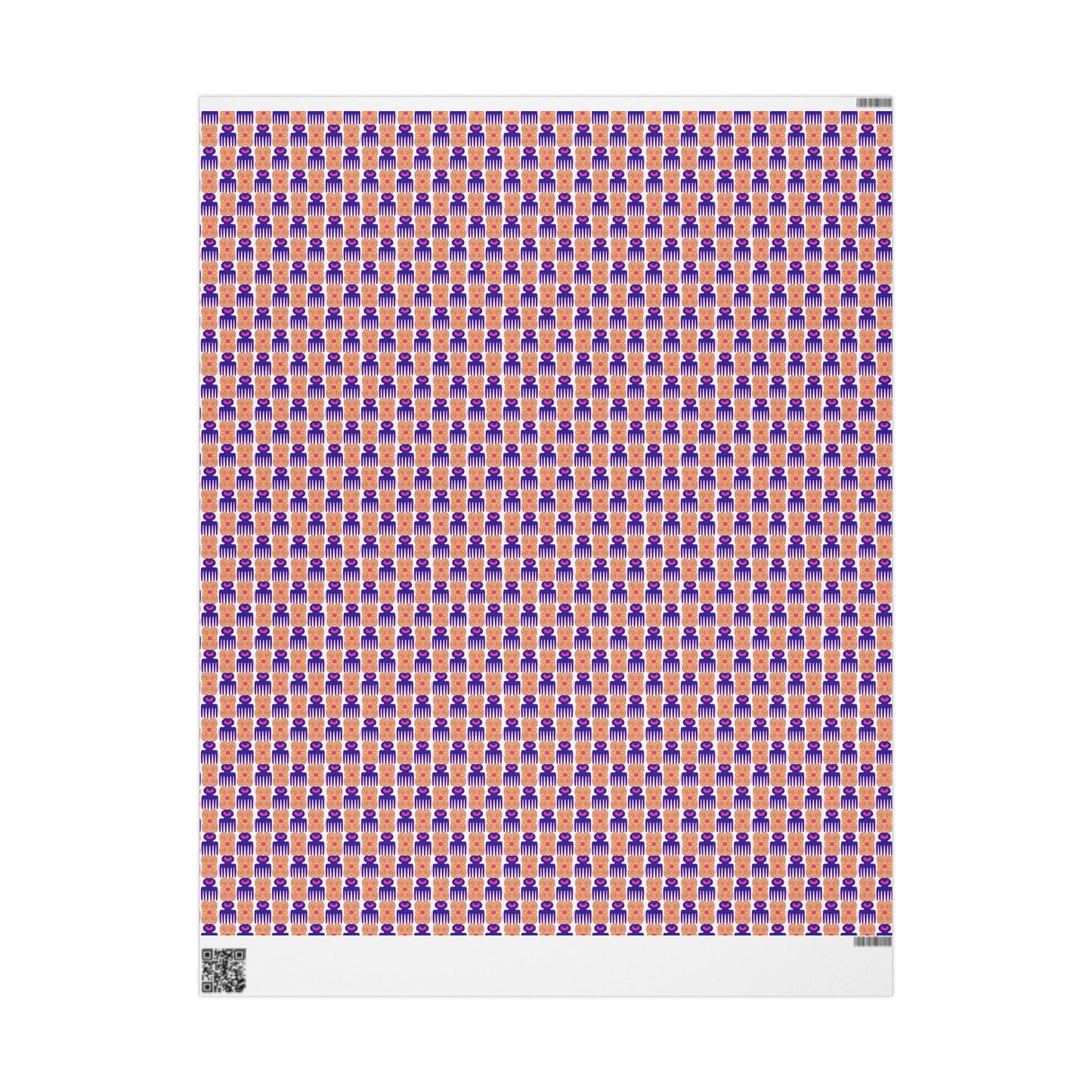 Wrapping Paper Roll — Retro Geometric Pink & Purple Pattern