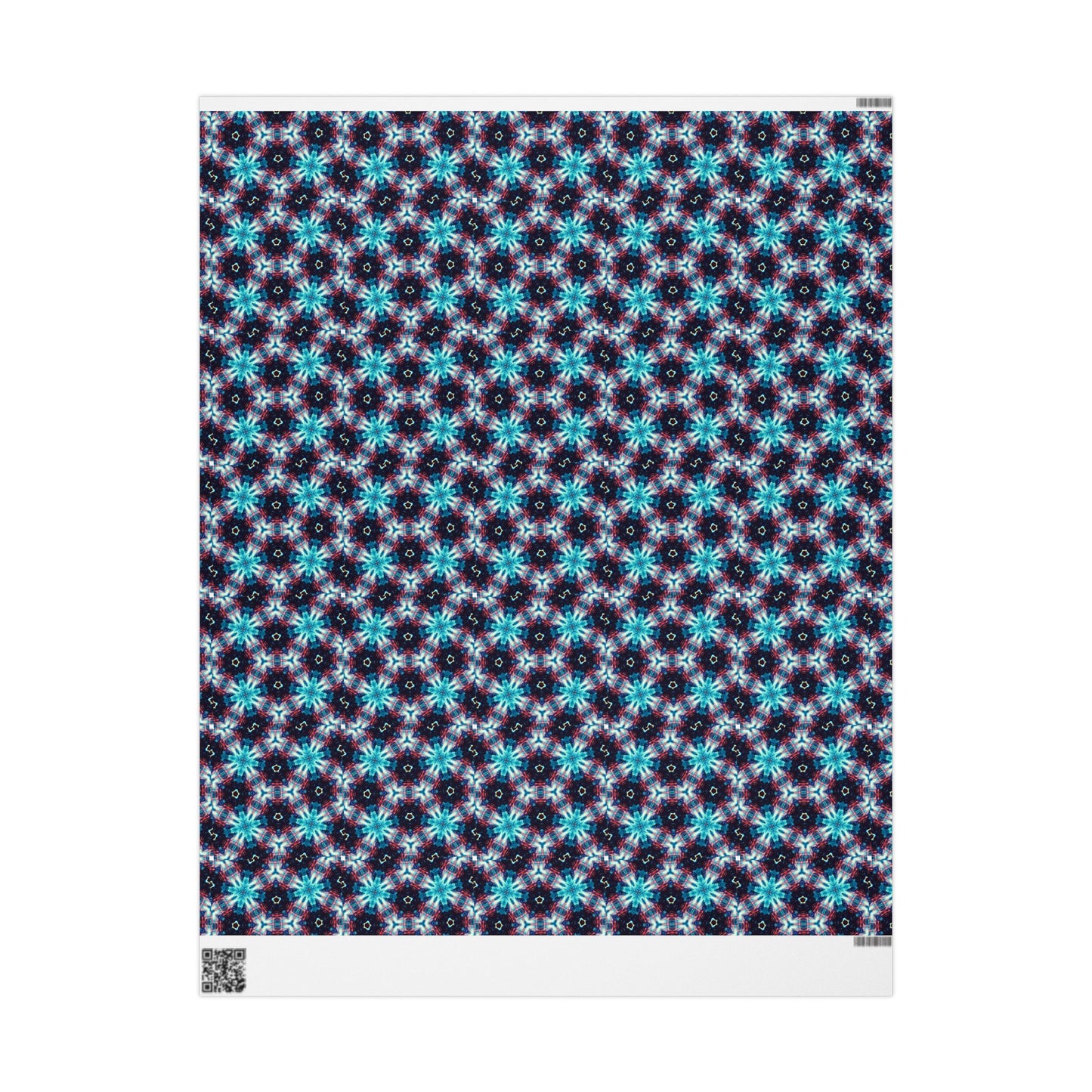 Kaleidoscope Abstract Gift Wrap — Blue Red Geometric Wrapping Paper Roll