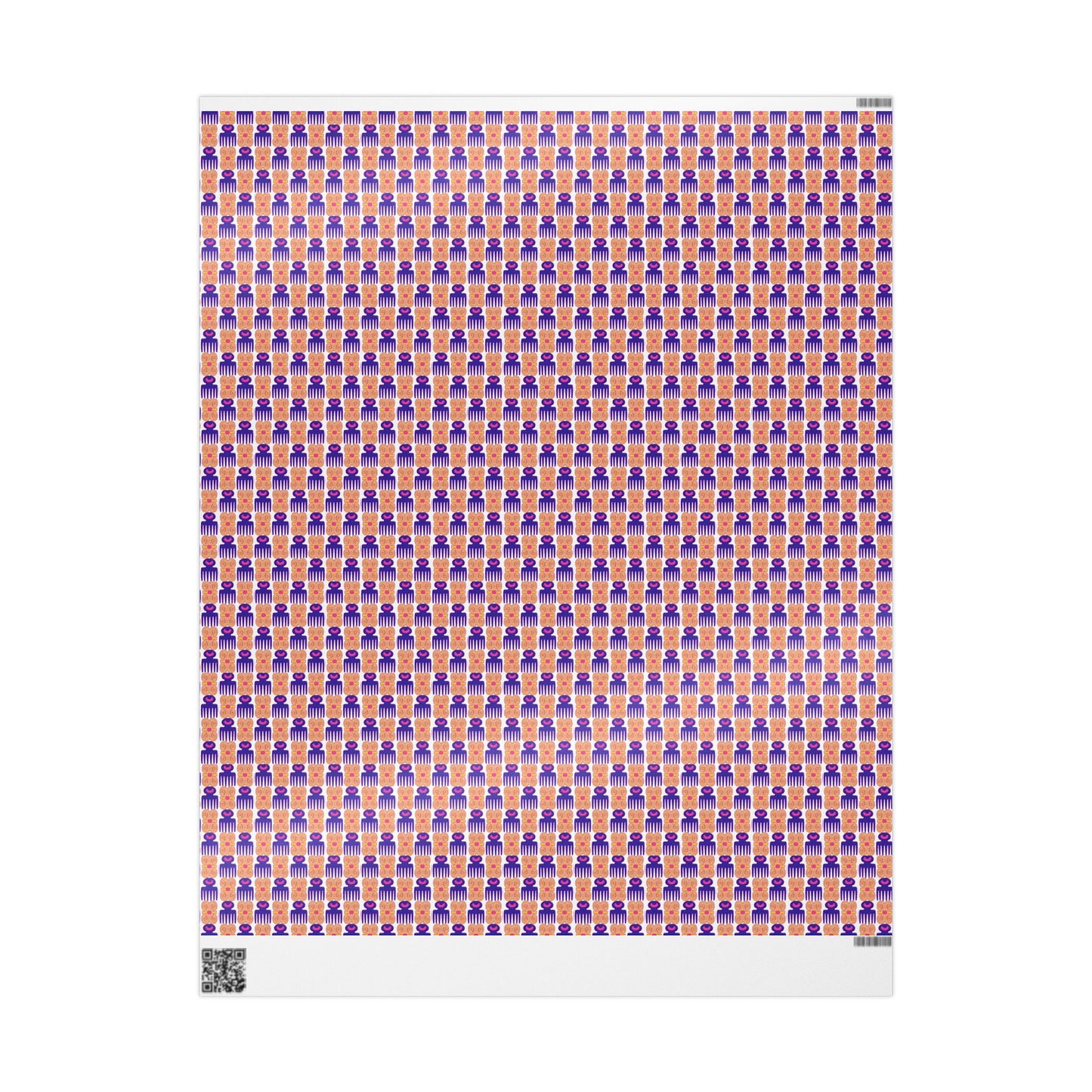 Wrapping Paper Roll — Retro Geometric Pink & Purple Pattern