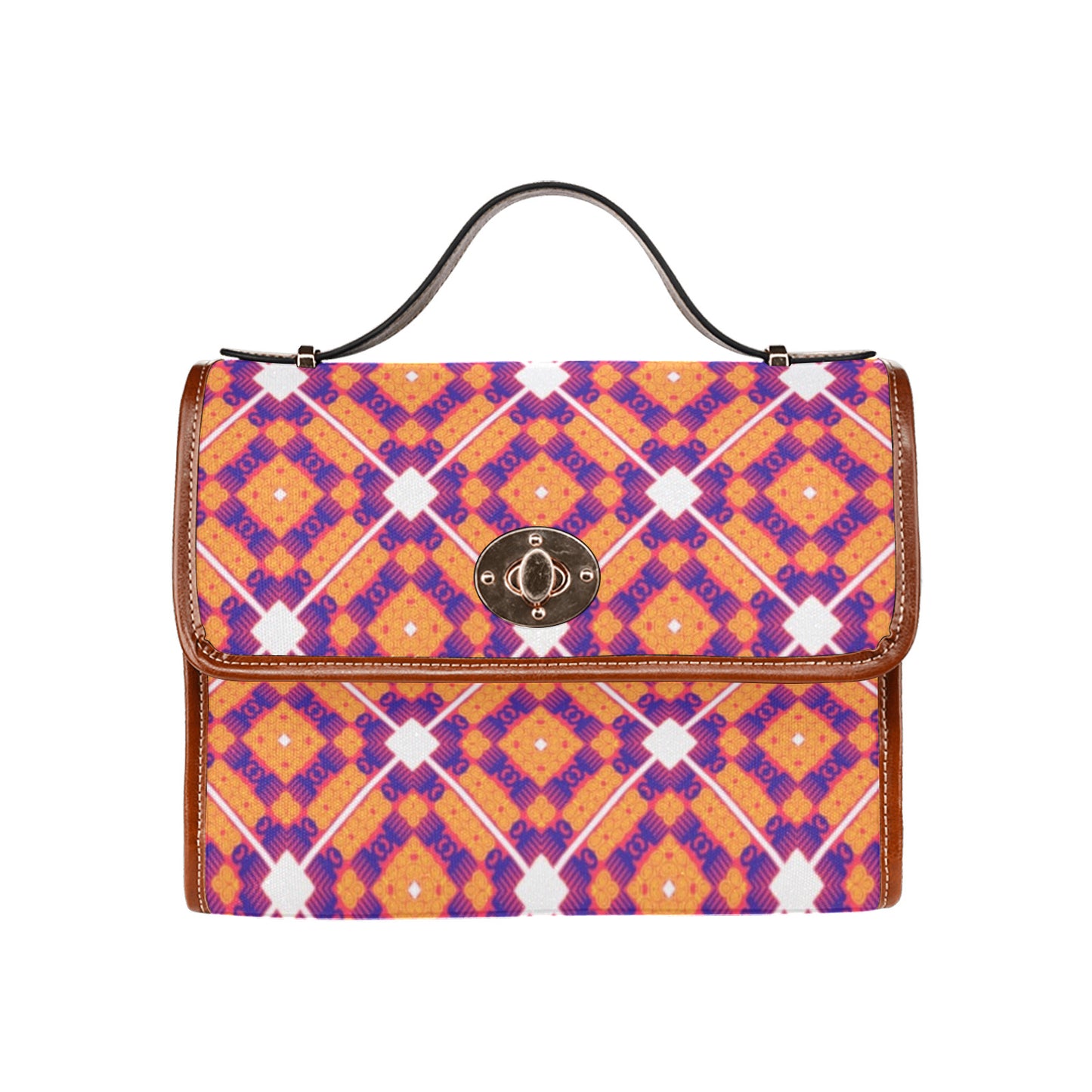 Power and Beauty handbag Waterproof Canvas Bag-Brown (All Over Print) (Model 1641)