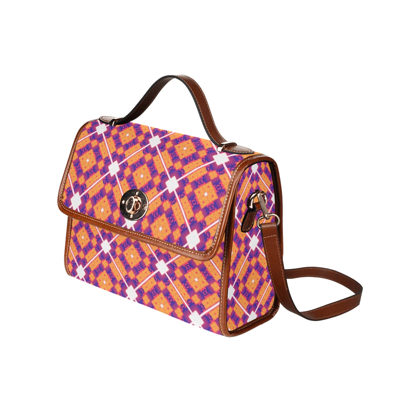 Power and Beauty handbag Waterproof Canvas Bag-Brown (All Over Print) (Model 1641)